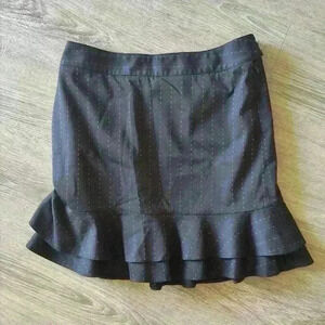 Express Women's Striped Tiered Ruffle Pencil Skirt Black Pink Size 0